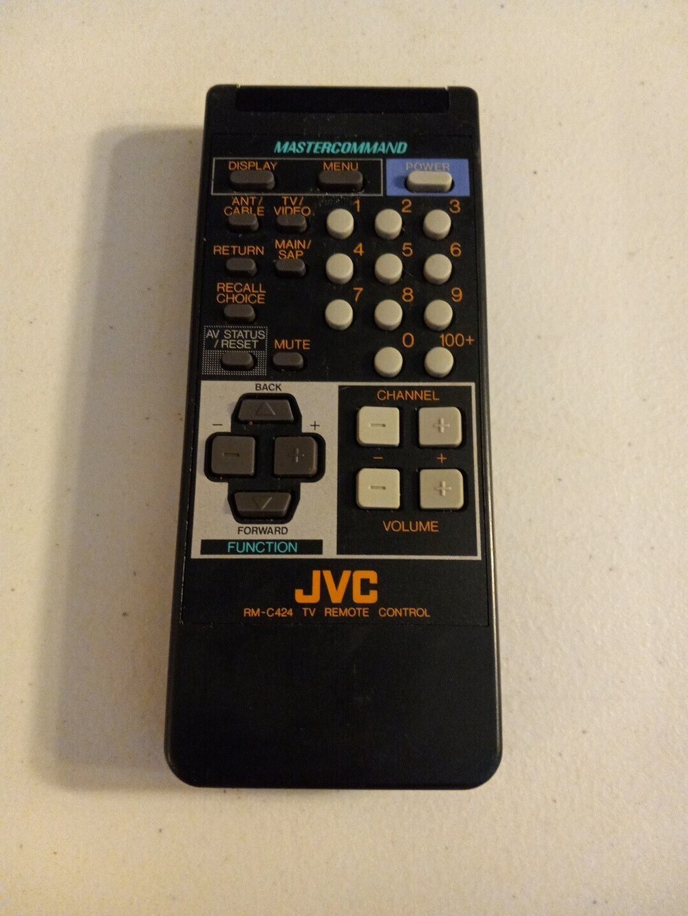 JVC RM-C424 MasterCommand TV Remote Control OEM Untested